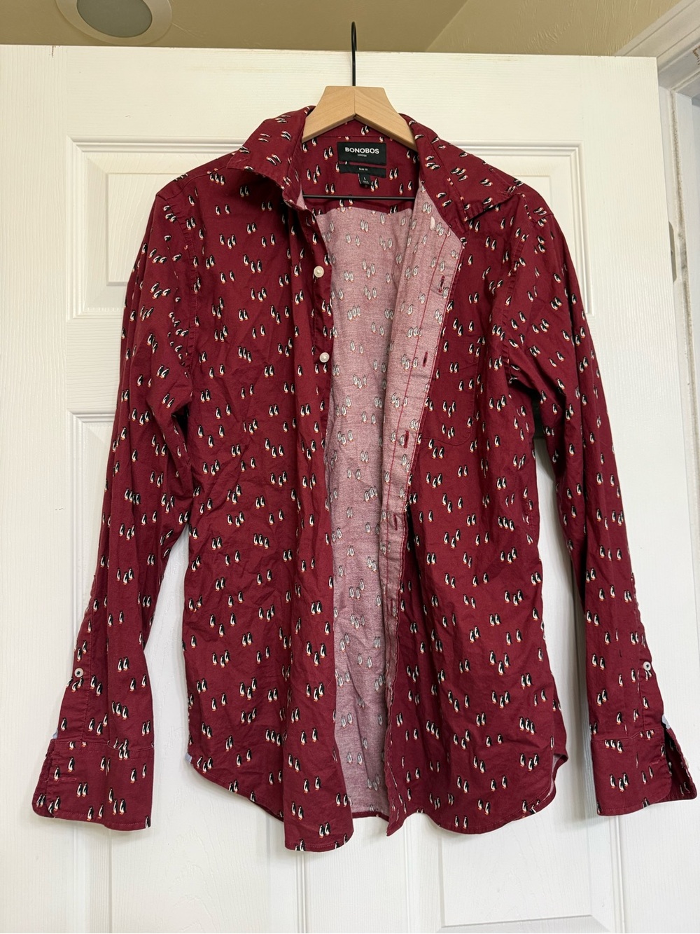 Bonobos Burgundy Penguin Print Button-Up Shirt